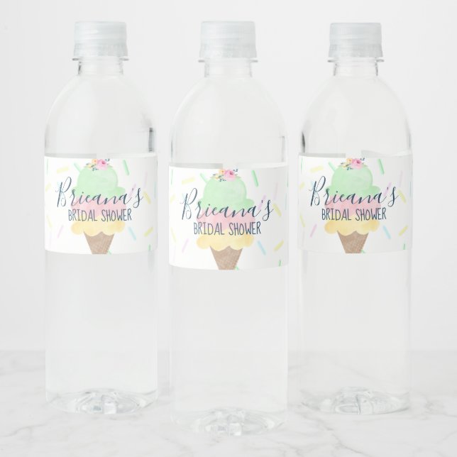 Étiquette Pour Bouteilles D'eau Fête des mariées de crème glacée (Bouteilles)