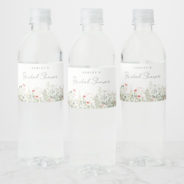 Étiquette Pour Bouteilles D'eau Fête des mariées fleur sauvage (Bouteilles)