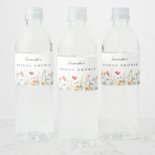 Étiquette Pour Bouteilles D'eau Fête des mariées Fleur sauvage aquarelle