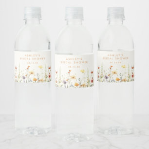 Étiquette Pour Bouteilles D'eau Fête des mariées Fleur sauvage rustique