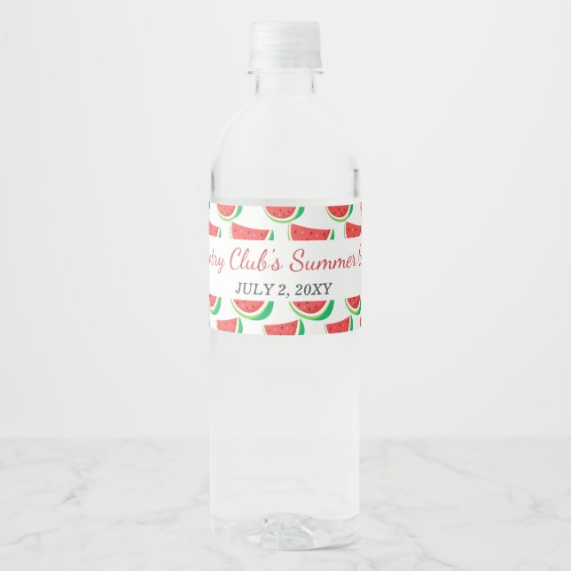 Étiquette Pour Bouteilles D'eau Fête d'été Motif de pastèque personnalisée (Devant)