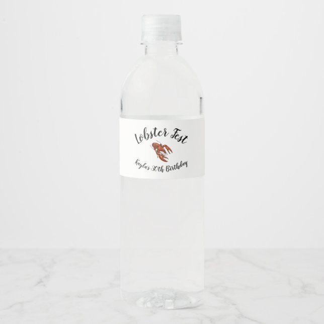 Étiquette Pour Bouteilles D'eau Fête du homard (Devant)