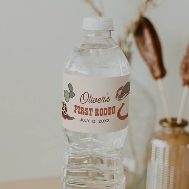 Étiquette Pour Bouteilles D'eau Fête du Rodéo Wild West (Créateur téléchargé)