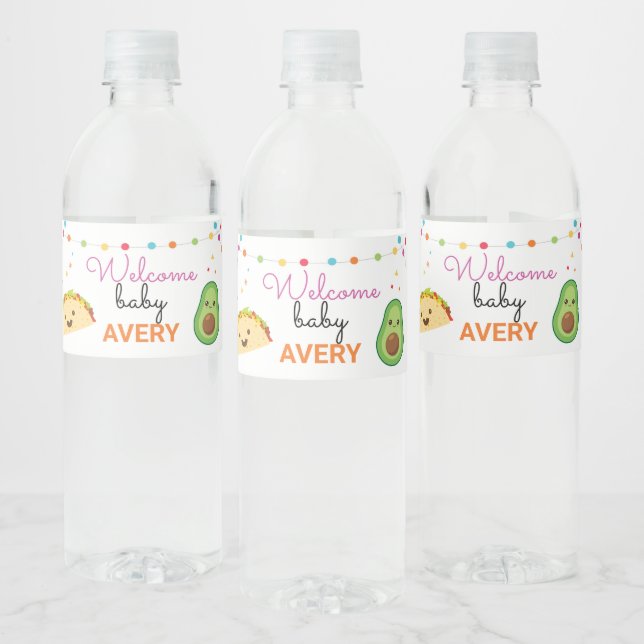 Étiquette Pour Bouteilles D'eau Fiesta Mexicaine Taco Bout'A Baby Party (Bouteilles)