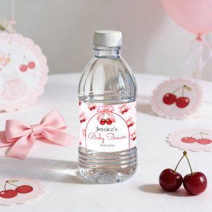 Étiquette Pour Bouteilles D'eau Fille Arc-en-ciel Cerise Rose Baby Shower