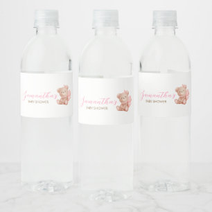 Étiquette Pour Bouteilles D'eau Fille on peut attendre Baby shower