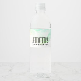 Étiquette Pour Bouteilles D'eau Flèches Abstraites vert et bleu