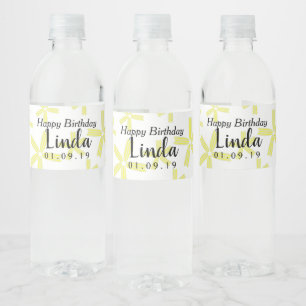 Étiquette Pour Bouteilles D'eau Fleur Jaune Daisy Joyeux Anniversaire