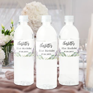 Étiquette Pour Bouteilles D'eau Fleurs de lavande de douche de mariage eau de euca