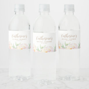 Étiquette Pour Bouteilles D'eau Fleurs Pastel Élégantes   FÊTE DES MARIÉES