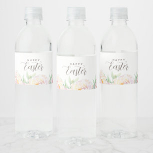 Étiquette Pour Bouteilles D'eau Fleurs simples et élégantes Pâques personnalisées