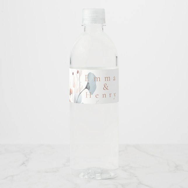 Étiquette Pour Bouteilles D'eau Floral d'hiver (Devant)
