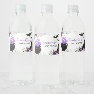 Étiquette Pour Bouteilles D'eau Floral gothique Halloween Baby shower de café
