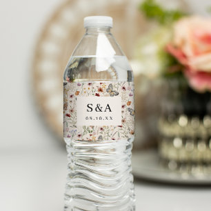 Étiquette Pour Bouteilles D'eau Floral Wedding Water Bottle Label
