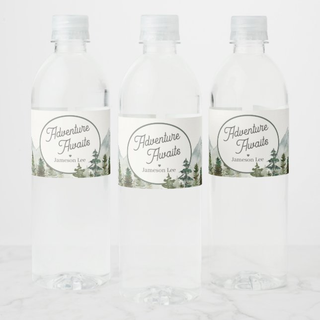 Étiquette Pour Bouteilles D'eau Forêt Woodland aventure attend l'anniversaire (Bouteilles)