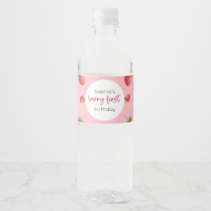 Étiquette Pour Bouteilles D'eau fraise 1er anniversaire Berry 1er
