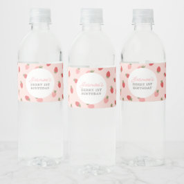 Étiquette Pour Bouteilles D'eau Fraise rose fête d'anniversaire