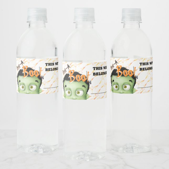 Étiquette Pour Bouteilles D'eau Frankenstein Monster Peek A Boo Halloween Party (Bouteilles)