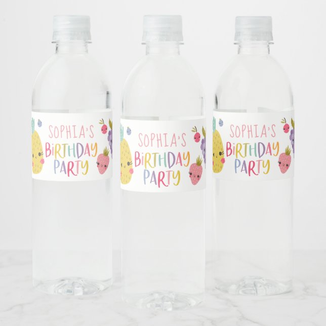 Étiquette Pour Bouteilles D'eau Frutti fête d'anniversaire (Bouteilles)