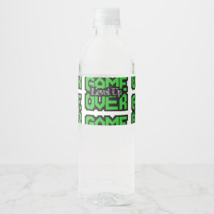 Étiquette Pour Bouteilles D'eau Game Over, Level Up : Aventure rétro en sandbox à