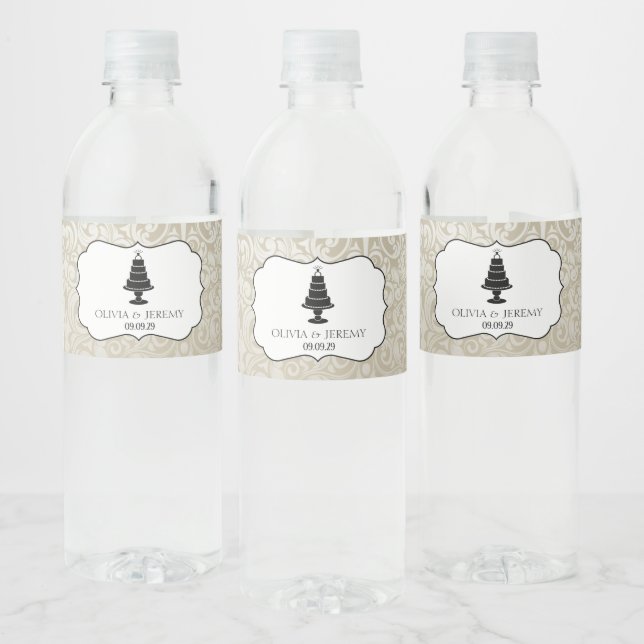 Étiquette Pour Bouteilles D'eau Gâteau mariage (Bouteilles)