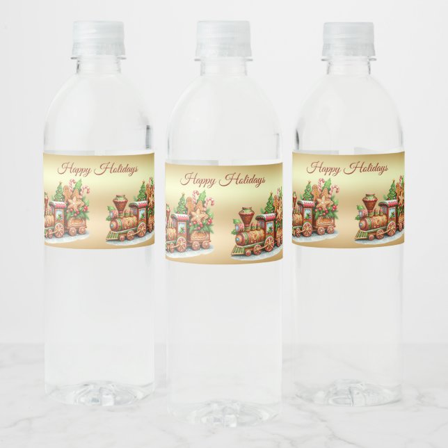 Étiquette Pour Bouteilles D'eau Gingpain Train Vacances (Bouteilles)