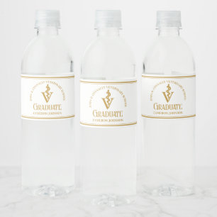 Étiquette Pour Bouteilles D'eau Gold Veterinary School Custom Graduation Party
