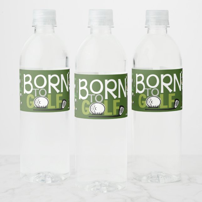 Étiquette Pour Bouteilles D'eau Golf Born to Golf (Bouteilles)