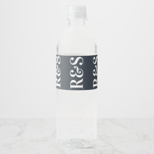 Étiquette Pour Bouteilles D'eau Grand Monogramme Moderne Étiquette bouteille d'eau