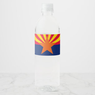 Étiquette Pour Bouteilles D'eau Graphique Drapeau dynamique de l'état de l'Arizona
