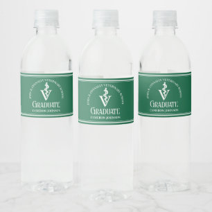 Étiquette Pour Bouteilles D'eau Green Veterinary School Custom Graduation Party
