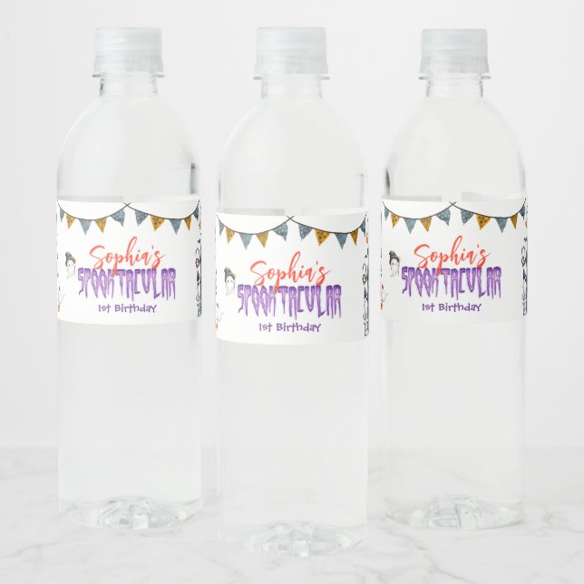 Étiquette Pour Bouteilles D'eau Halloween Ghost Spooktacular Anniversaire (Bouteilles)