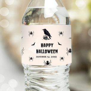Étiquette Pour Bouteilles D'eau Halloween Party Adult Vintage Gothique Crâne