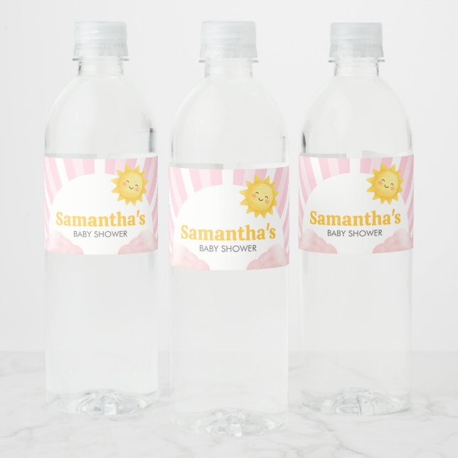 Étiquette Pour Bouteilles D'eau Here Comes the Sun Baby Shower (Bouteilles)