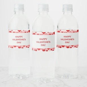 Étiquette Pour Bouteilles D'eau Heureuse Sainte-Valentin Red Hearts