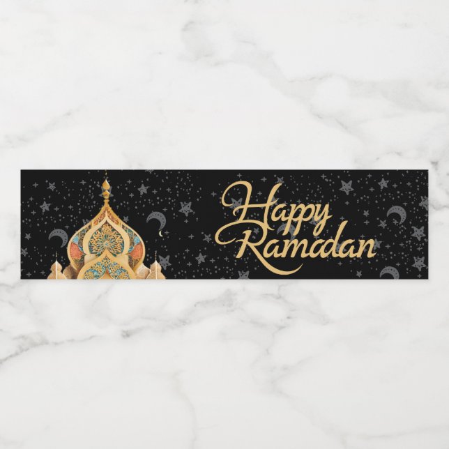 Étiquette Pour Bouteilles D'eau heureux Ramadan (Étiquettes simples)