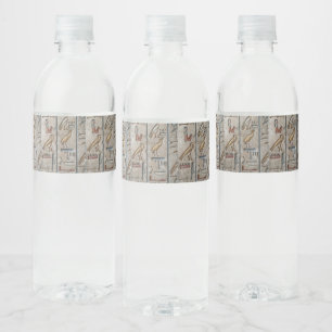 Étiquette Pour Bouteilles D'eau Hiéroglyphe Langue Égypte Ancienne Texte Gravé