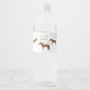 Étiquette Pour Bouteilles D'eau Horse Partyage Animaux de ferme Anniversaire