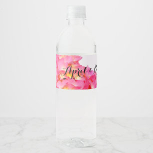 Étiquette Pour Bouteilles D'eau Hydrangée rose rose fleur rose