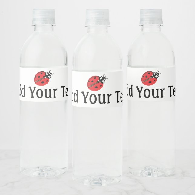 Étiquette Pour Bouteilles D'eau Illustration Lady Bug personnalisée (Bouteilles)