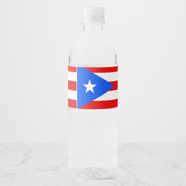 Étiquette Pour Bouteilles D'eau Indicateur Porto Rico (Devant)