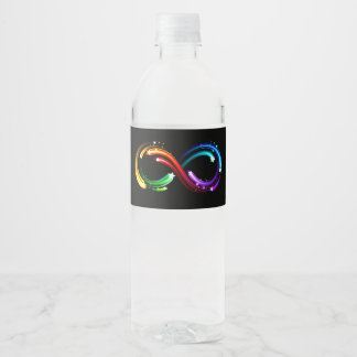 Étiquette Pour Bouteilles D'eau Infinity symbol of rainbow comets