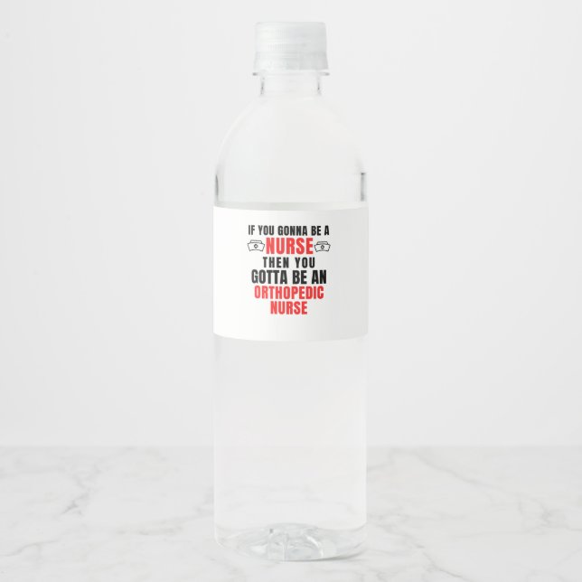 ÉTIQUETTE POUR BOUTEILLES D'EAU INFIRMIÈRE ORTHOPÉDIQUE (Devant)