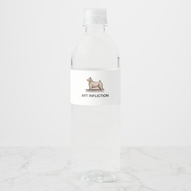 Étiquette Pour Bouteilles D'eau Infliction artistique Bouteille claire (Devant)