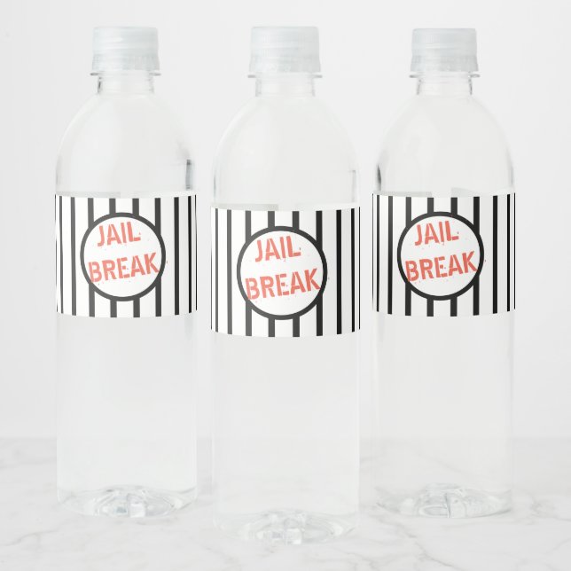 Étiquette Pour Bouteilles D'eau Jail Break Bienvenue Accueil (Bouteilles)