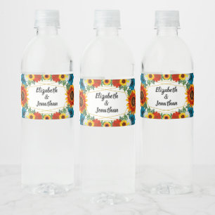 Étiquette Pour Bouteilles D'eau Jardin été Floral géométrique