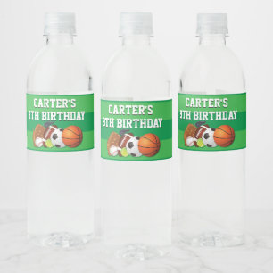 Étiquette Pour Bouteilles D'eau Jeu Jour Sports Équipe Anniversaire