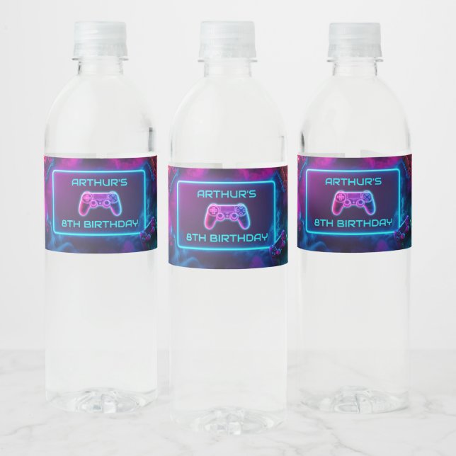 Étiquette Pour Bouteilles D'eau Jeux Vidéo pour garçons fête d'anniversaire (Bouteilles)