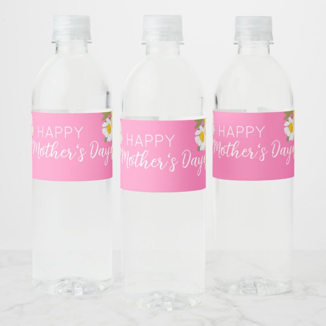 Étiquette Pour Bouteilles D'eau Joyeuse Fête des mères florales (Bouteilles)