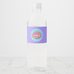 Étiquette Pour Bouteilles D'eau Joyeux anniversaire Pink Donut Doughnut Anniversai